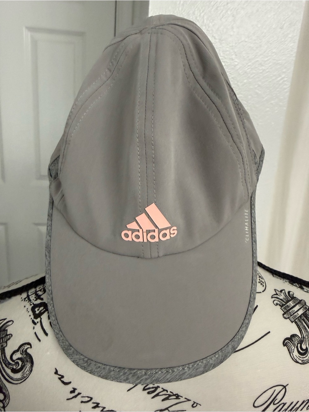 adidas Gray Hat with Pink Logo